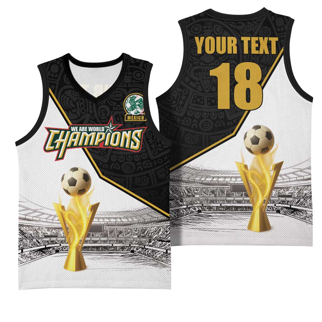 Custom Mexico Football Champion Basketball Jersey Aztec Pattern - Wonder Print Shop