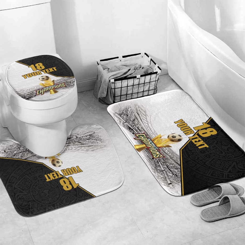 Custom Mexico Football Champion Bathroom Set Aztec Pattern - Wonder Print Shop
