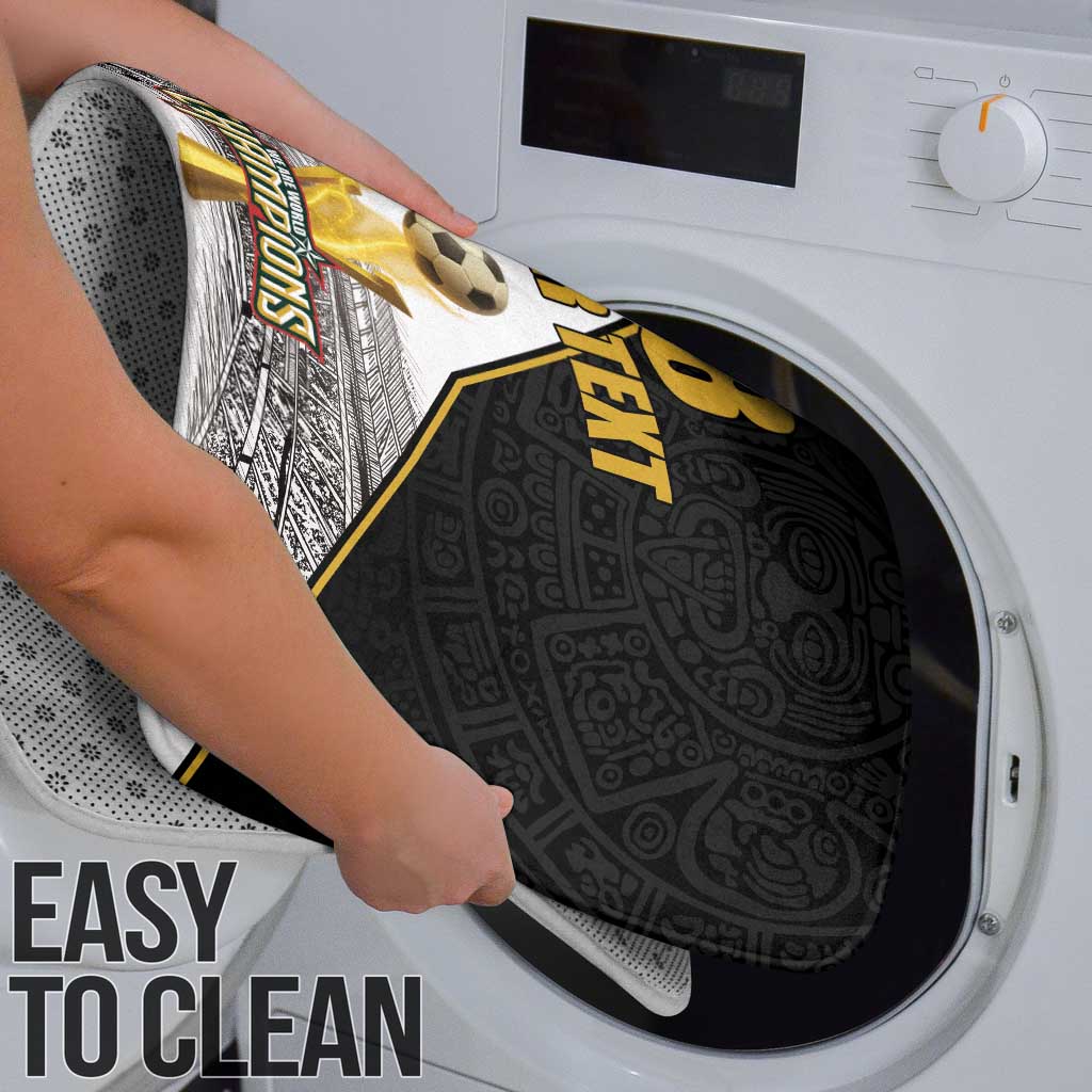 Custom Mexico Football Champion Bathroom Set Aztec Pattern - Wonder Print Shop