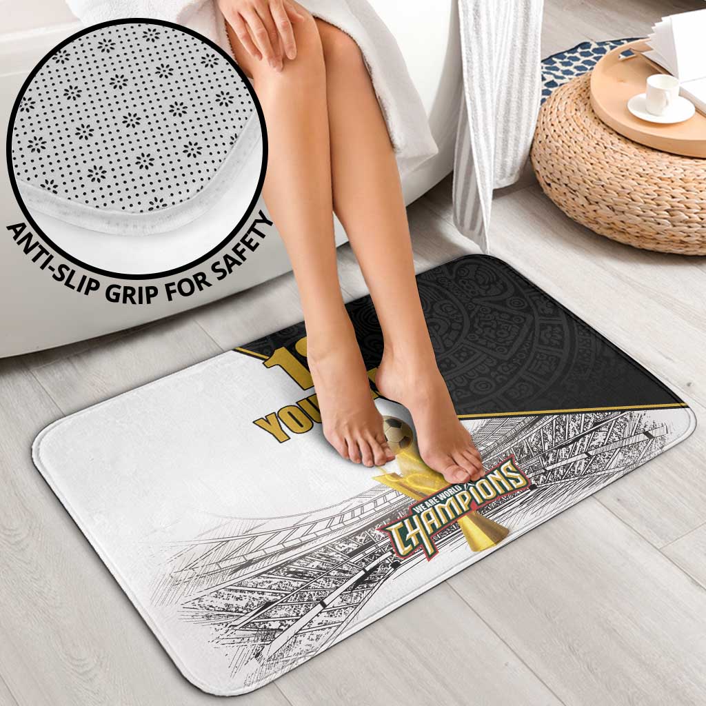 Custom Mexico Football Champion Bathroom Set Aztec Pattern - Wonder Print Shop