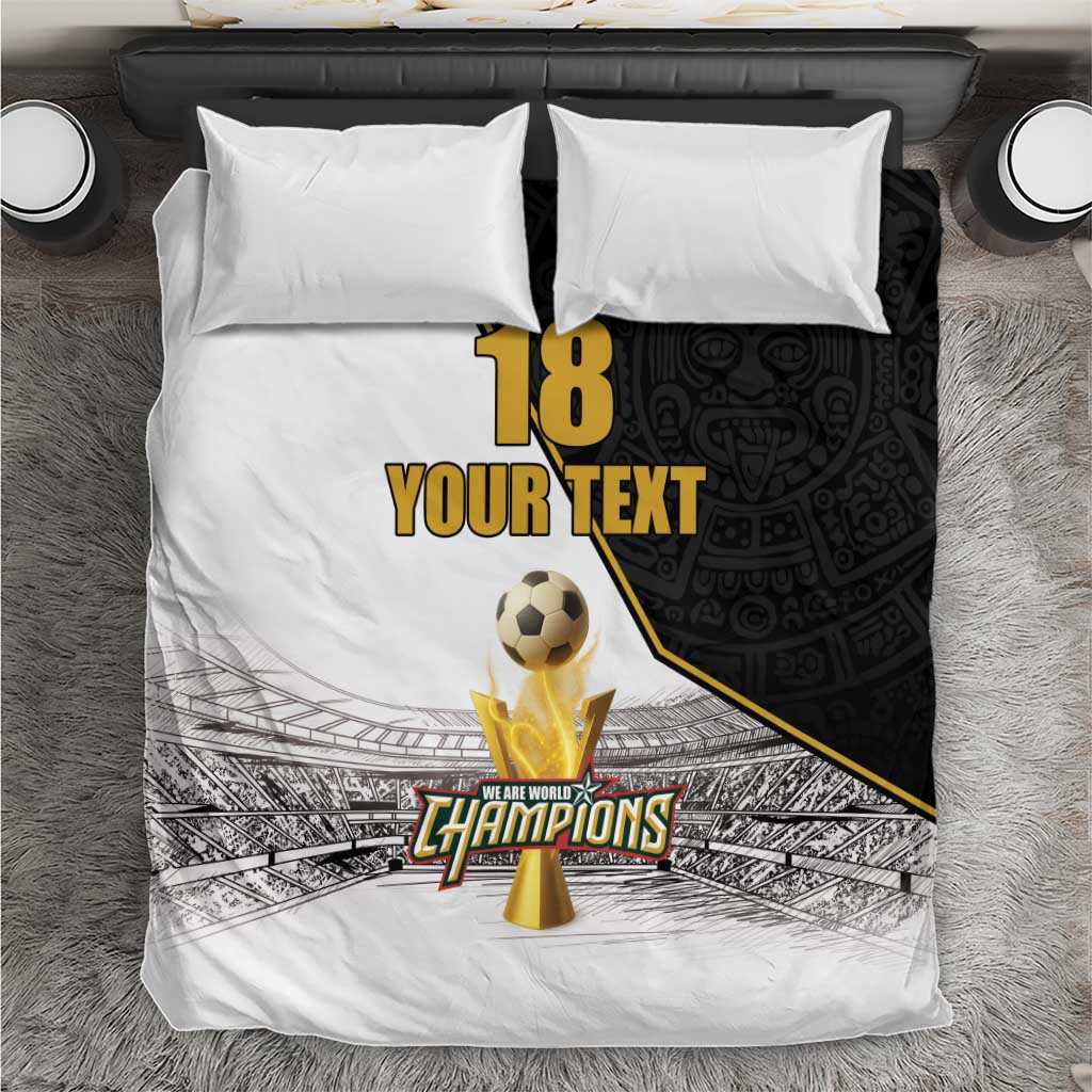 Custom Mexico Football Champion Bedding Set Aztec Pattern - Wonder Print Shop