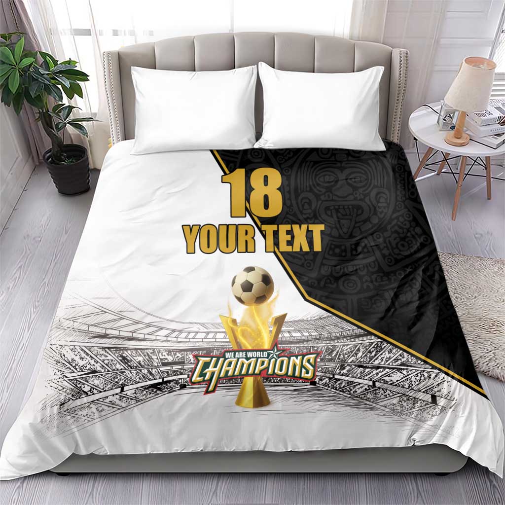 Custom Mexico Football Champion Bedding Set Aztec Pattern - Wonder Print Shop