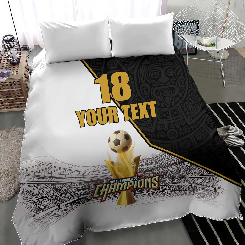 Custom Mexico Football Champion Bedding Set Aztec Pattern - Wonder Print Shop