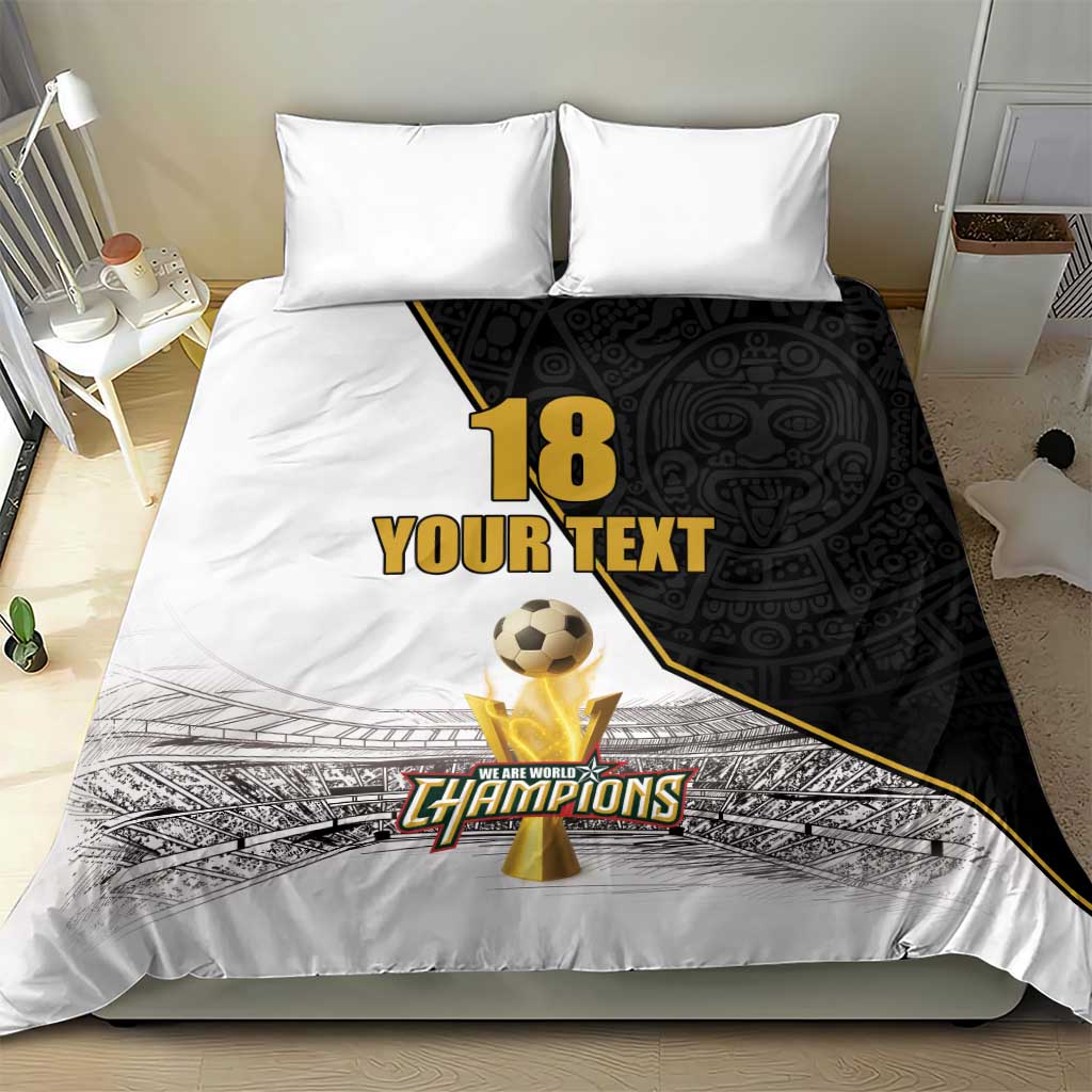 Custom Mexico Football Champion Bedding Set Aztec Pattern - Wonder Print Shop
