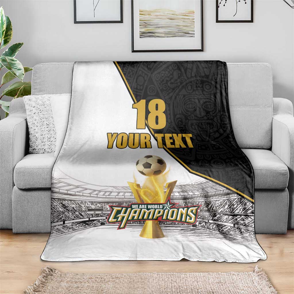 Custom Mexico Football Champion Blanket Aztec Pattern - Wonder Print Shop