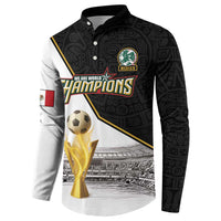 Custom Mexico Football Champion Button Sweatshirt Aztec Pattern - Wonder Print Shop