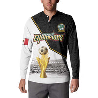 Custom Mexico Football Champion Button Sweatshirt Aztec Pattern - Wonder Print Shop