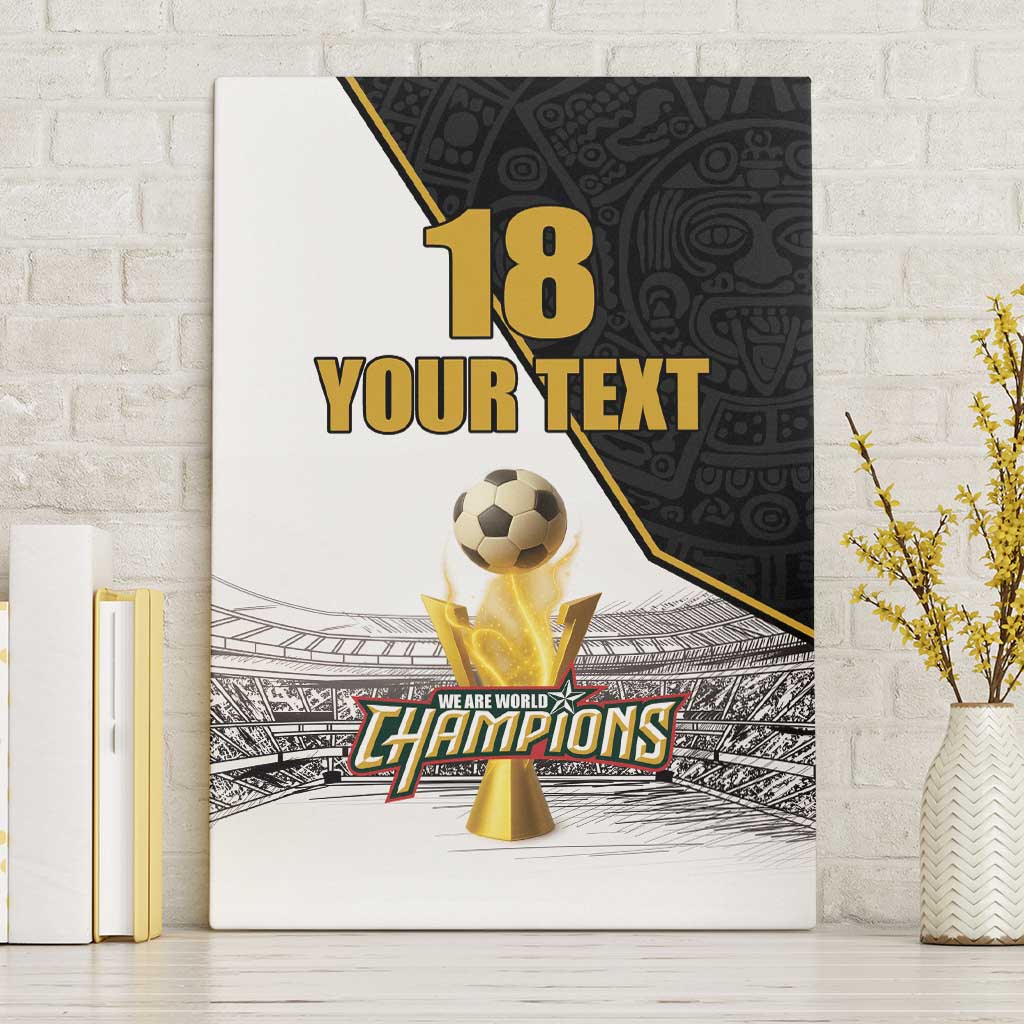 Custom Mexico Football Champion Canvas Wall Art Aztec Pattern - Wonder Print Shop