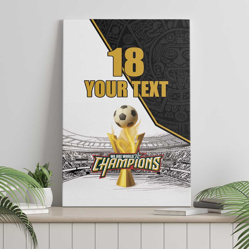 Custom Mexico Football Champion Canvas Wall Art Aztec Pattern - Wonder Print Shop