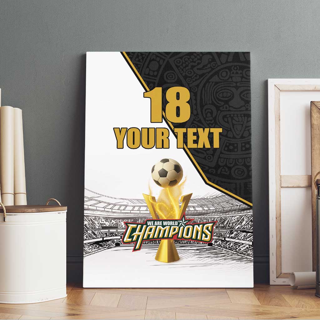 Custom Mexico Football Champion Canvas Wall Art Aztec Pattern - Wonder Print Shop