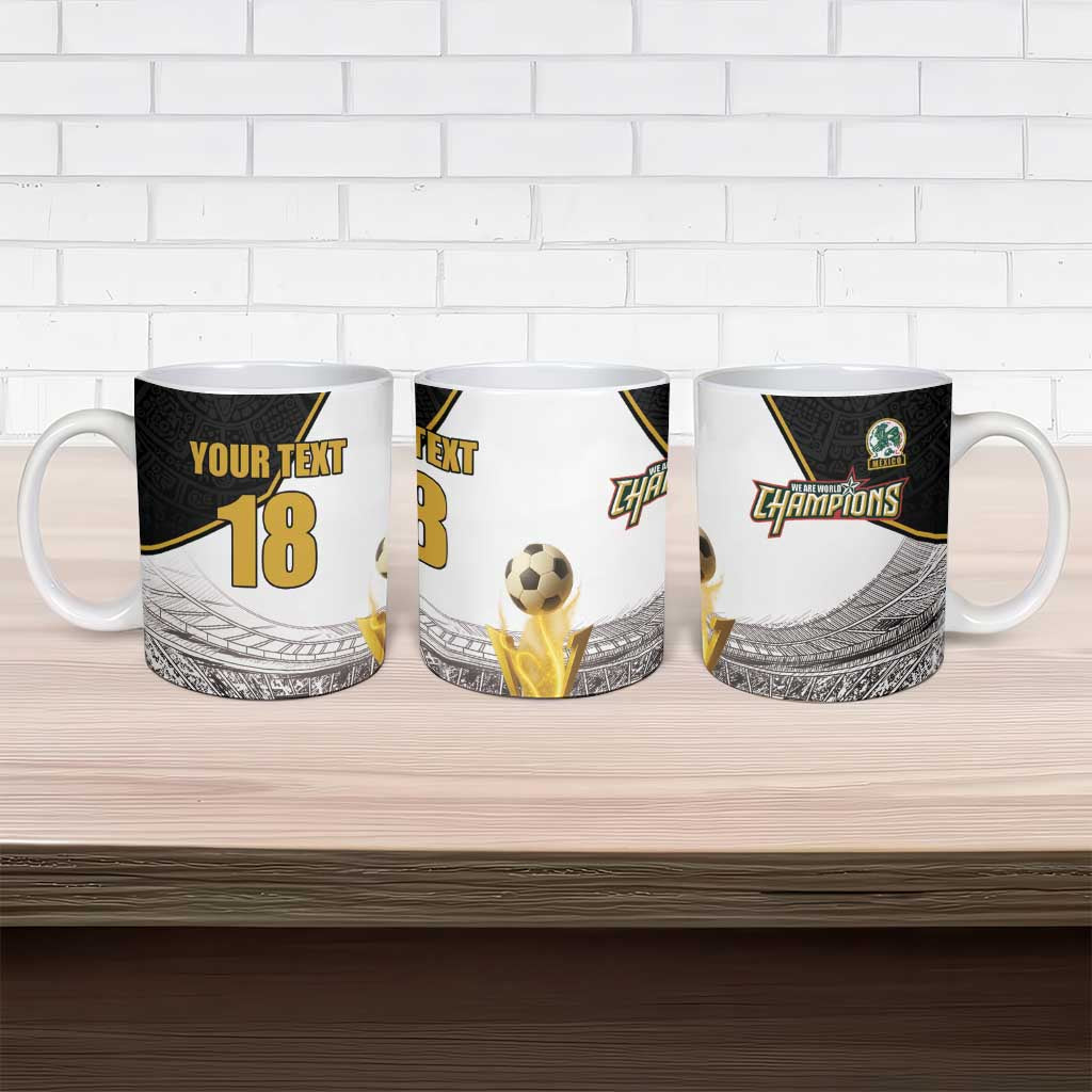 Custom Mexico Football Champion Ceramic Mug Aztec Pattern - Wonder Print Shop