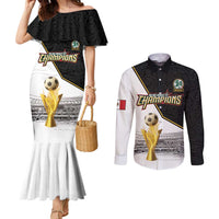 Custom Mexico Football Champion Couples Matching Mermaid Dress and Long Sleeve Button Shirt Aztec Pattern - Wonder Print Shop