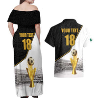 Custom Mexico Football Champion Couples Matching Off Shoulder Maxi Dress and Hawaiian Shirt Aztec Pattern - Wonder Print Shop