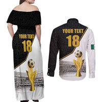Custom Mexico Football Champion Couples Matching Off Shoulder Maxi Dress and Long Sleeve Button Shirt Aztec Pattern - Wonder Print Shop