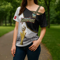 Custom Mexico Football Champion Cross Shoulder Shirt Aztec Pattern - Wonder Print Shop
