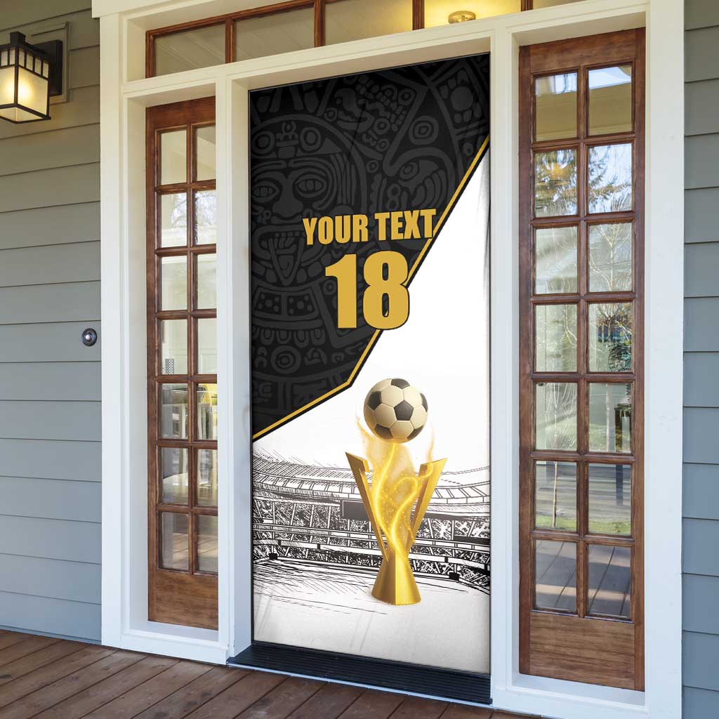 Custom Mexico Football Champion Door Cover Aztec Pattern - Wonder Print Shop