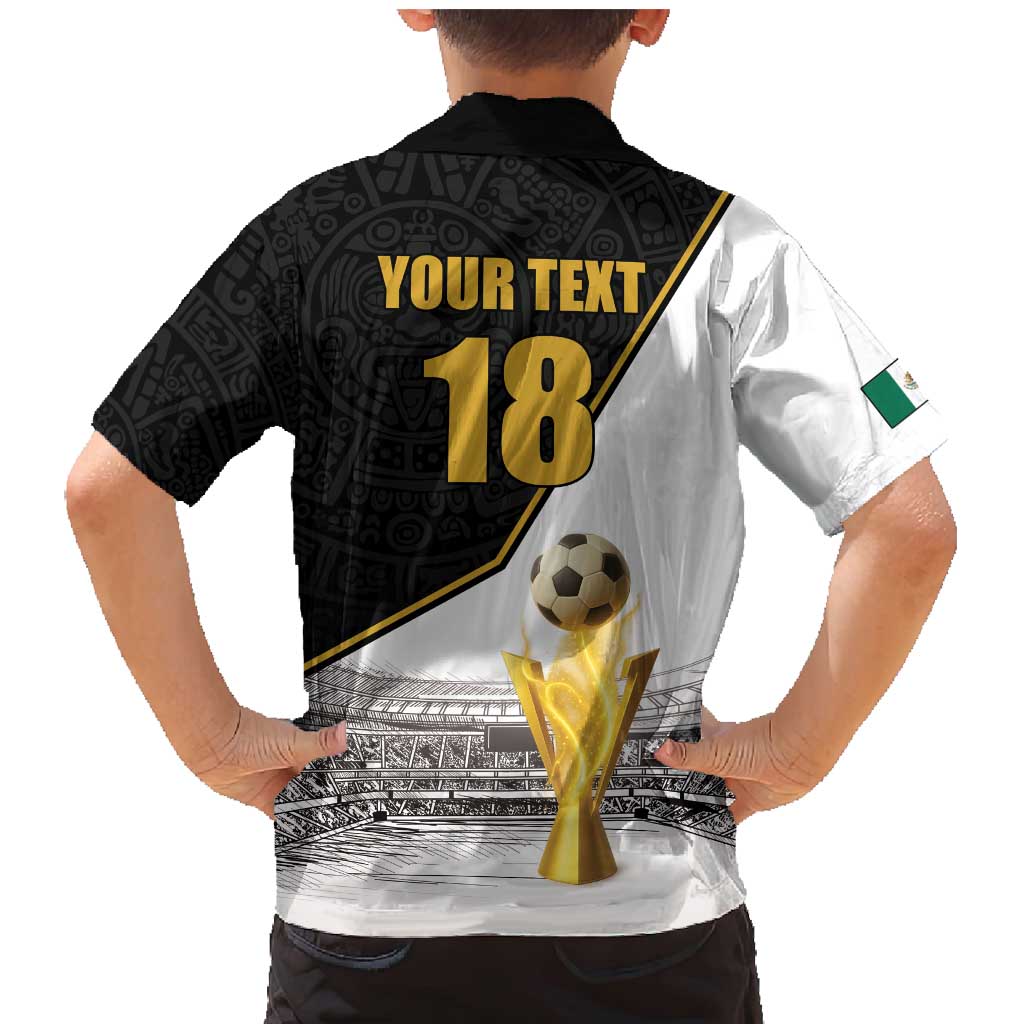 Custom Mexico Football Champion Family Matching Mermaid Dress and Hawaiian Shirt Aztec Pattern - Wonder Print Shop