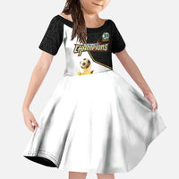 Custom Mexico Football Champion Family Matching Off Shoulder Maxi Dress and Hawaiian Shirt Aztec Pattern - Wonder Print Shop