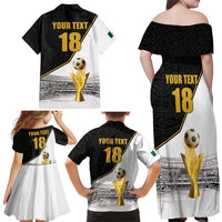 Custom Mexico Football Champion Family Matching Off Shoulder Maxi Dress and Hawaiian Shirt Aztec Pattern - Wonder Print Shop