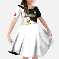 Custom Mexico Football Champion Family Matching Puletasi and Hawaiian Shirt Aztec Pattern - Wonder Print Shop