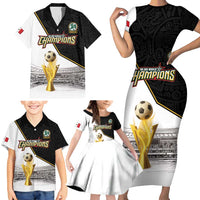 Custom Mexico Football Champion Family Matching Short Sleeve Bodycon Dress and Hawaiian Shirt Aztec Pattern - Wonder Print Shop