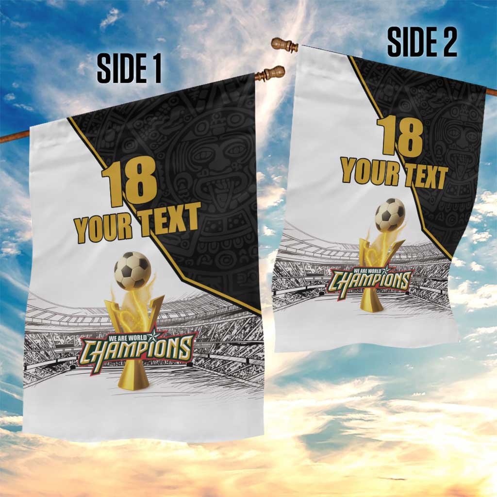 Custom Mexico Football Champion Garden Flag Aztec Pattern - Wonder Print Shop