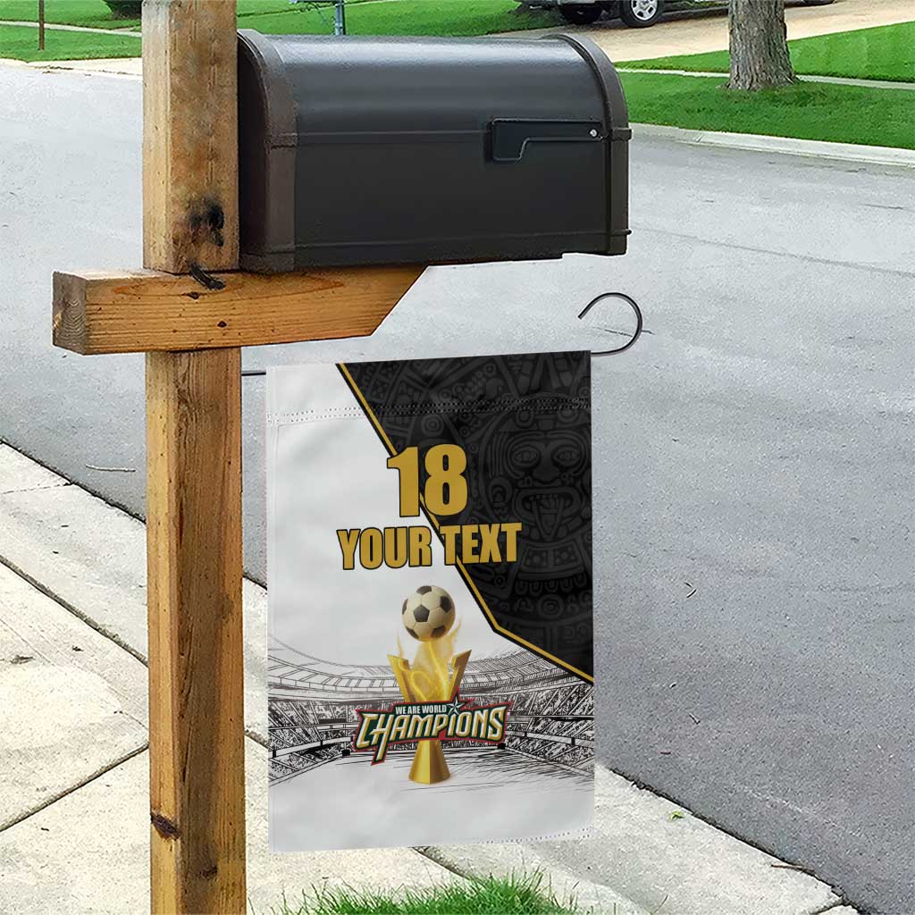 Custom Mexico Football Champion Garden Flag Aztec Pattern - Wonder Print Shop