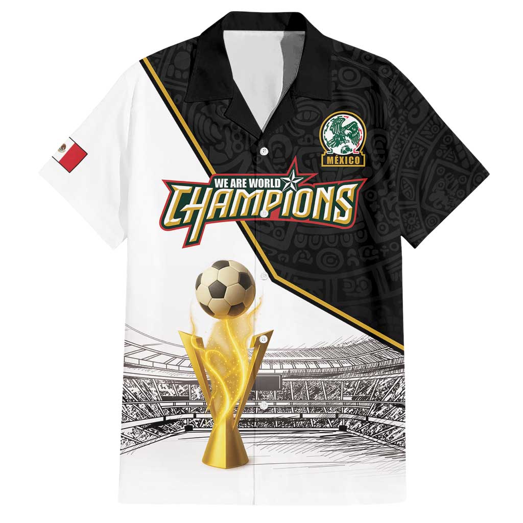 Custom Mexico Football Champion Hawaiian Shirt Aztec Pattern - Wonder Print Shop