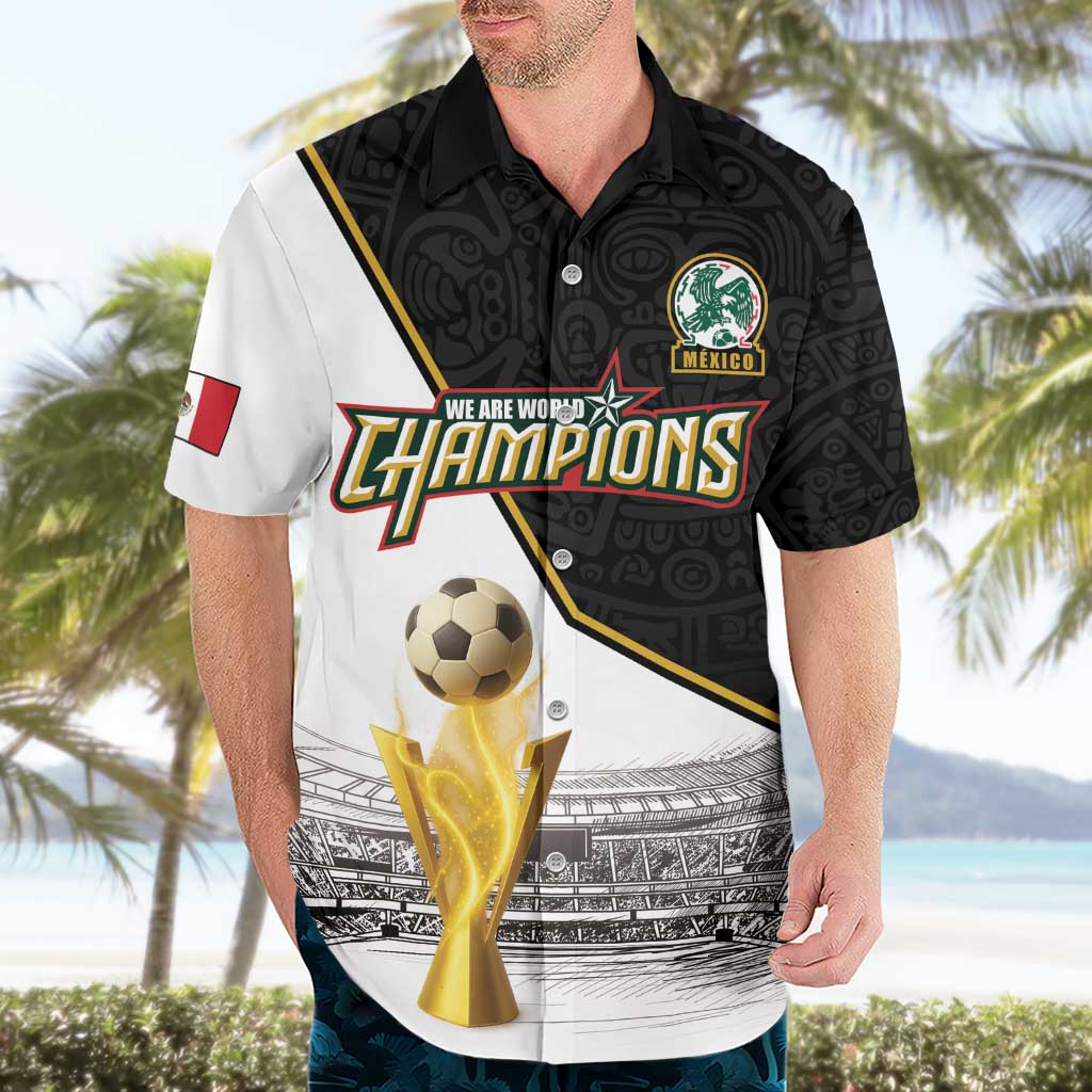 Custom Mexico Football Champion Hawaiian Shirt Aztec Pattern - Wonder Print Shop