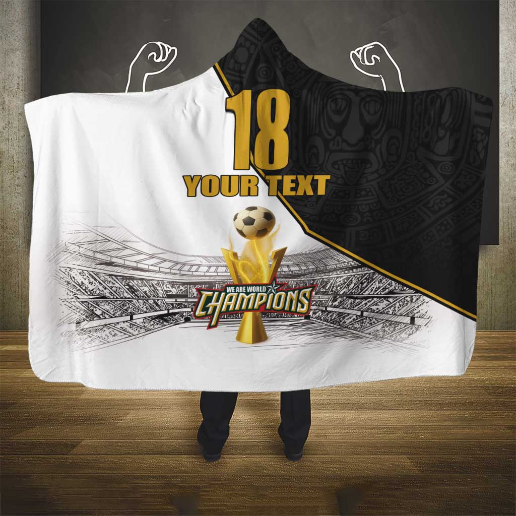 Custom Mexico Football Champion Hooded Blanket Aztec Pattern - Wonder Print Shop