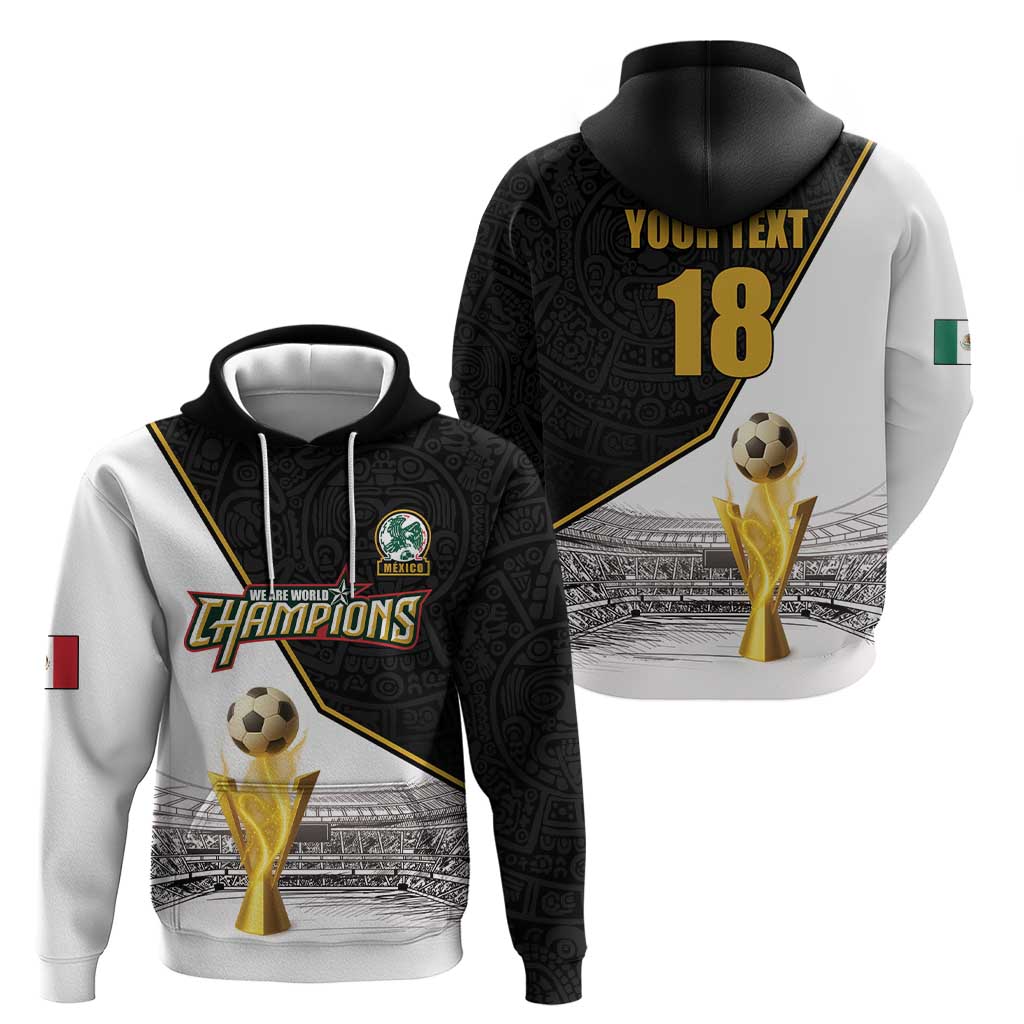 Custom Mexico Football Champion Hoodie Aztec Pattern - Wonder Print Shop