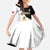 Custom Mexico Football Champion Kid Short Sleeve Dress Aztec Pattern - Wonder Print Shop