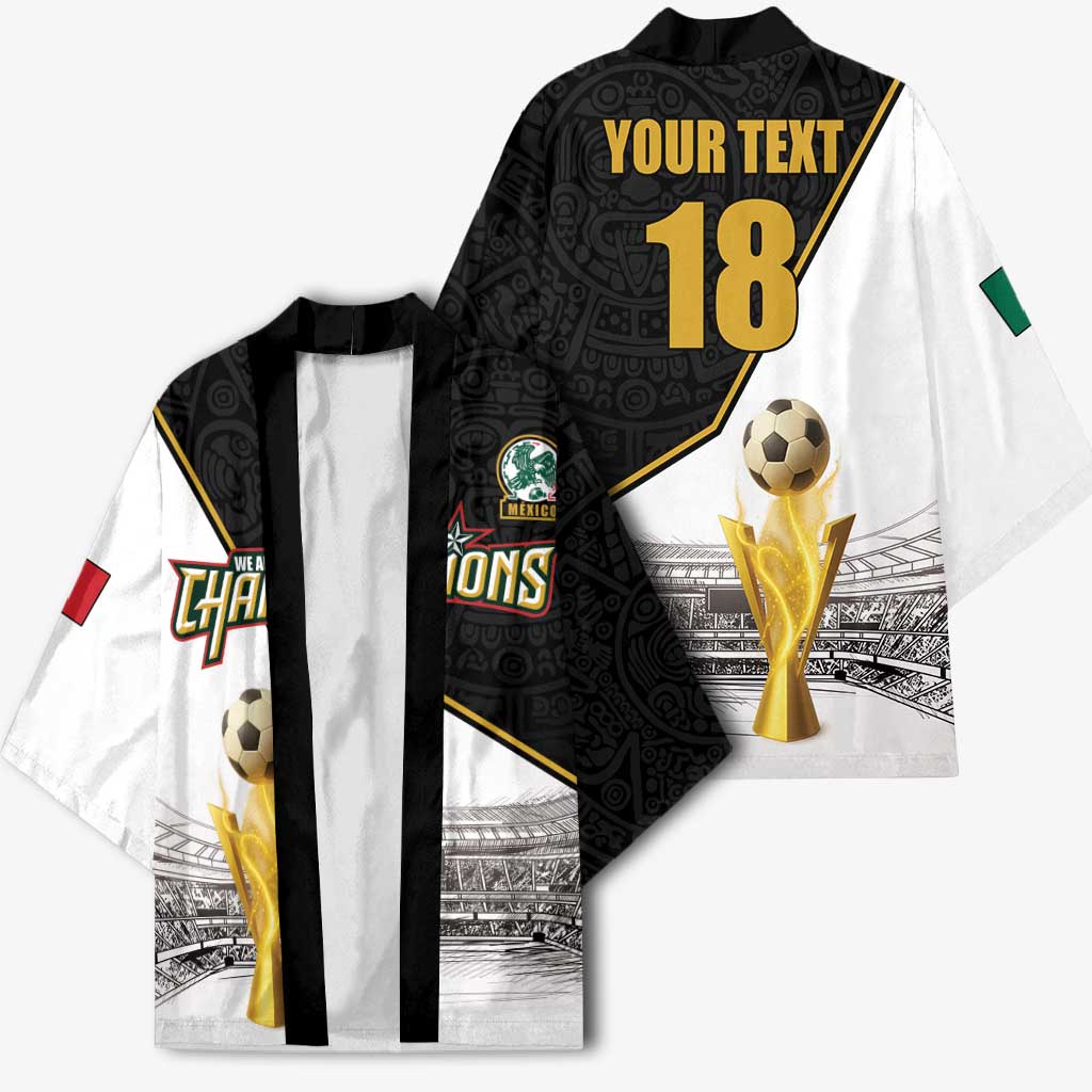 Custom Mexico Football Champion Kimono Aztec Pattern - Wonder Print Shop