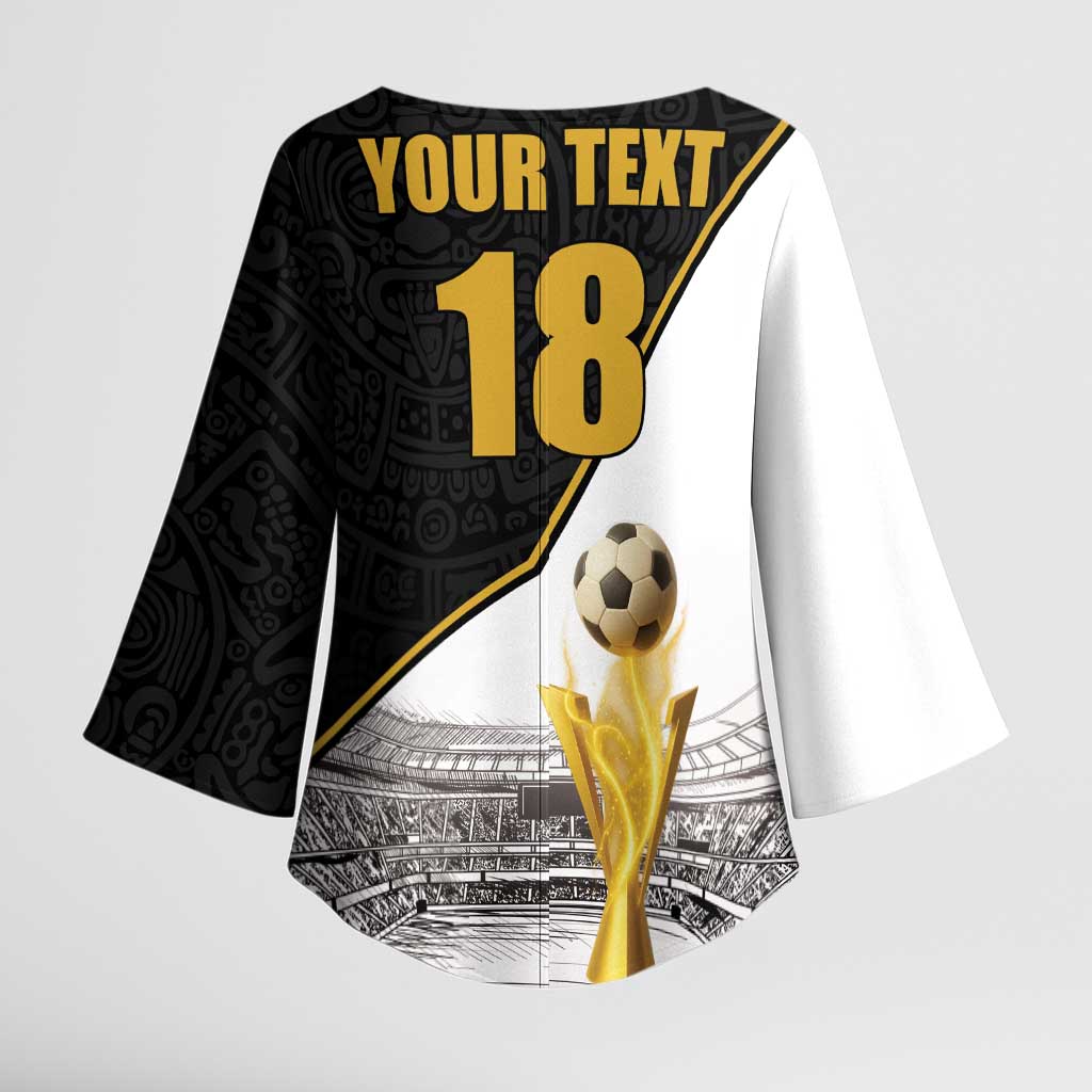 Custom Mexico Football Champion Kimono Sleeve Blouse Aztec Pattern - Wonder Print Shop