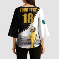 Custom Mexico Football Champion Kimono Sleeve Blouse Aztec Pattern - Wonder Print Shop