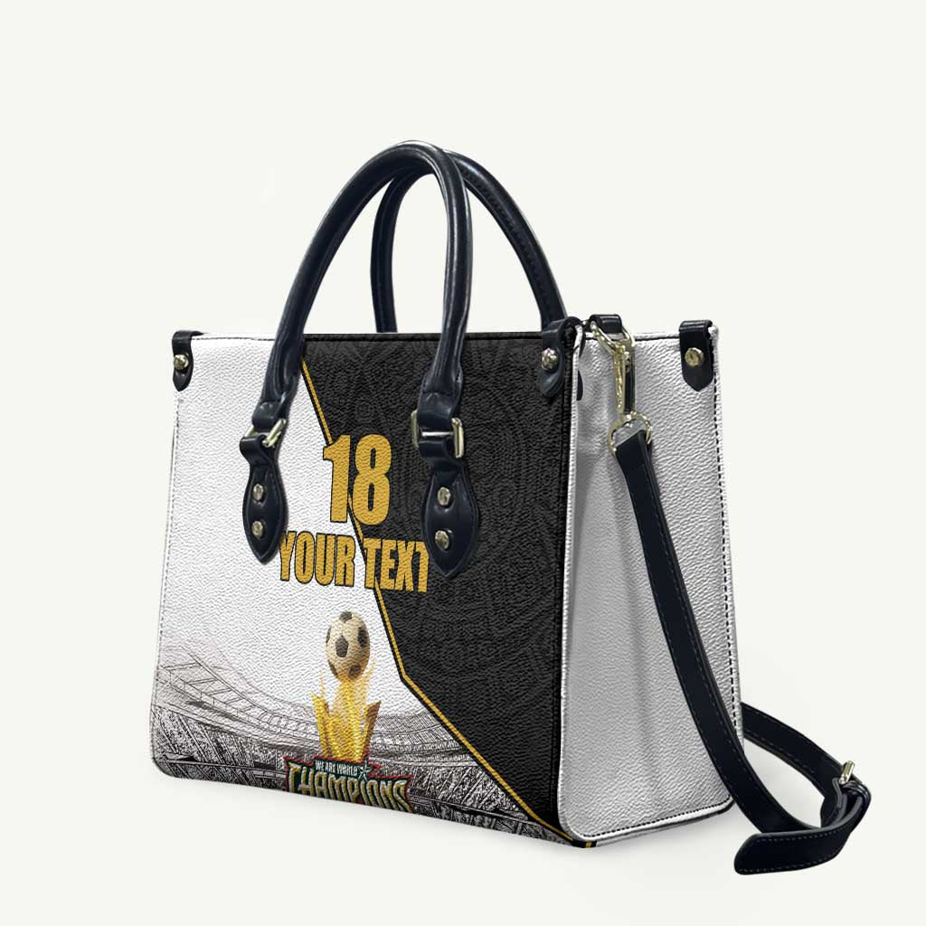 Custom Mexico Football Champion Leather Bag Aztec Pattern - Wonder Print Shop