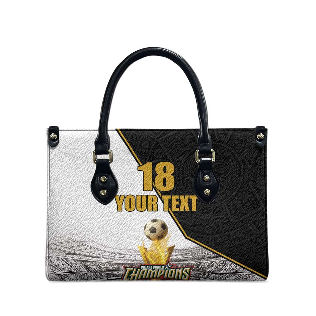 Custom Mexico Football Champion Leather Bag Aztec Pattern - Wonder Print Shop