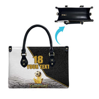 Custom Mexico Football Champion Leather Bag Aztec Pattern - Wonder Print Shop