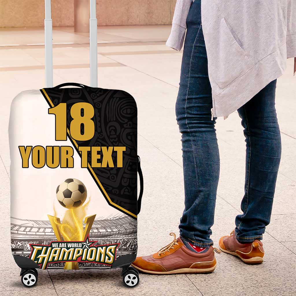 Custom Mexico Football Champion Luggage Cover Aztec Pattern - Wonder Print Shop