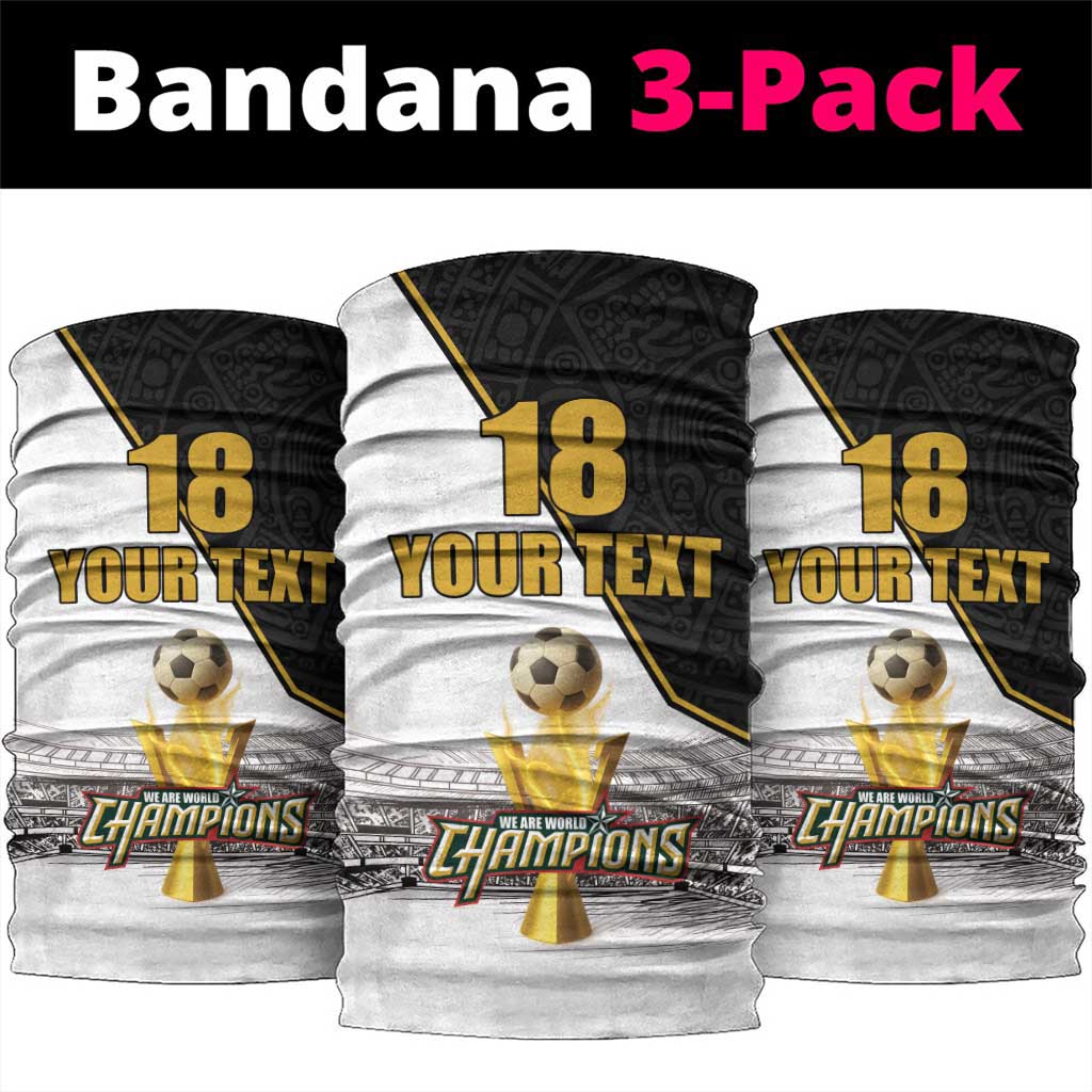 Custom Mexico Football Champion Neck Gaiter Aztec Pattern - Wonder Print Shop