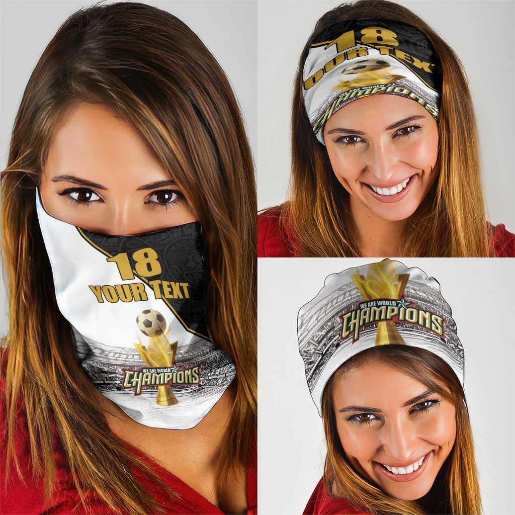 Custom Mexico Football Champion Neck Gaiter Aztec Pattern - Wonder Print Shop