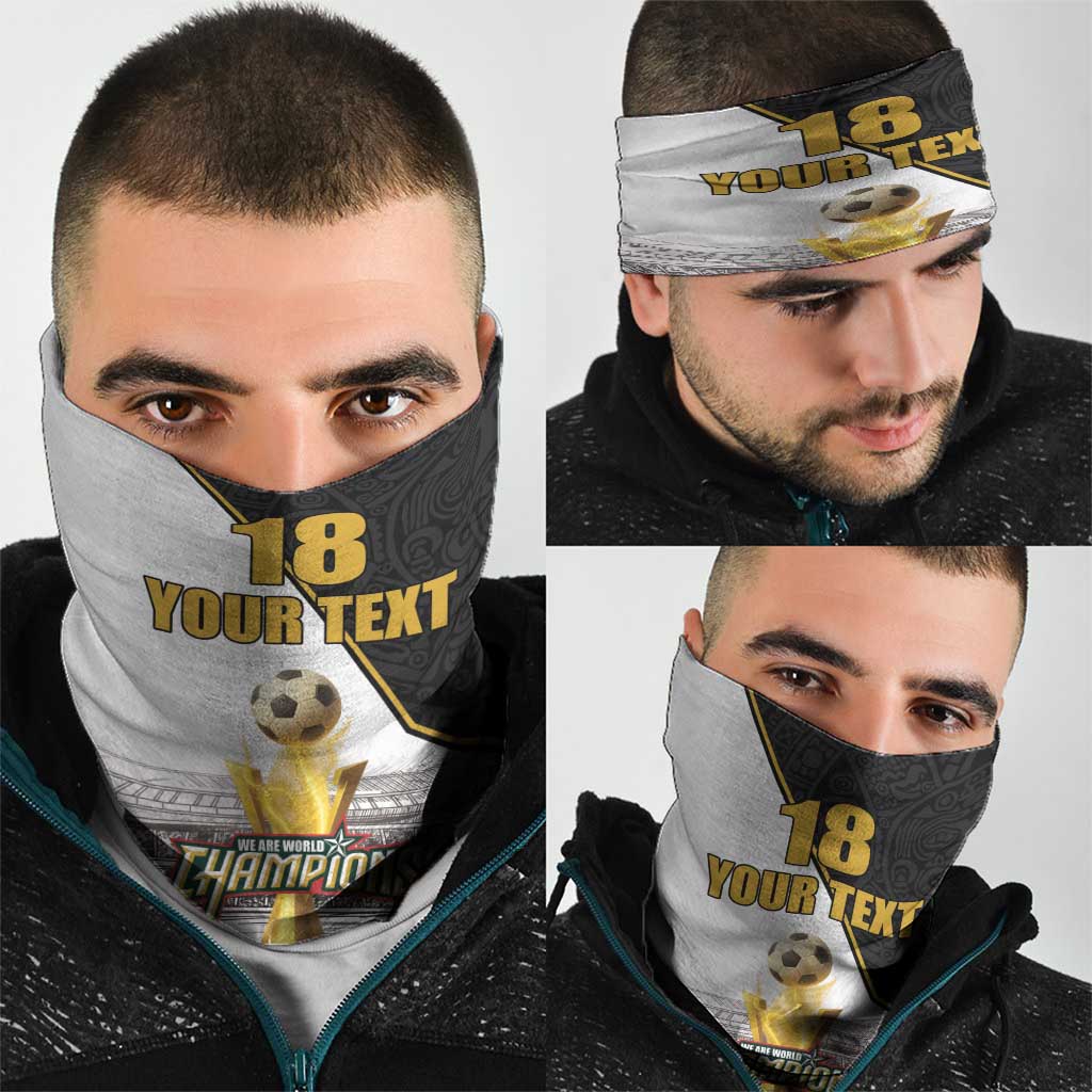 Custom Mexico Football Champion Neck Gaiter Aztec Pattern - Wonder Print Shop