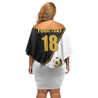 Custom Mexico Football Champion Off Shoulder Short Dress Aztec Pattern - Wonder Print Shop