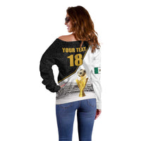 Custom Mexico Football Champion Off Shoulder Sweater Aztec Pattern - Wonder Print Shop