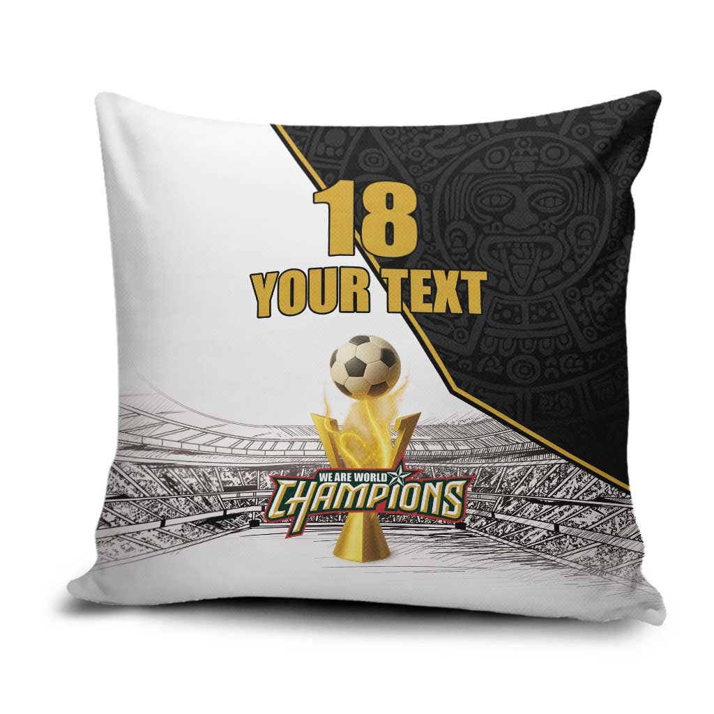 Custom Mexico Football Champion Pillow Cover Aztec Pattern - Wonder Print Shop