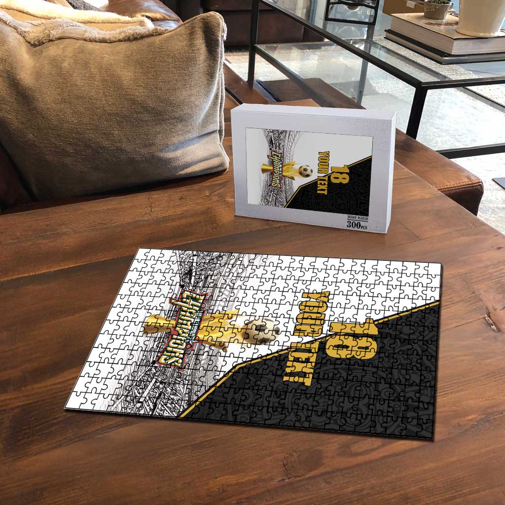 Custom Mexico Football Champion Puzzle Aztec Pattern - Wonder Print Shop