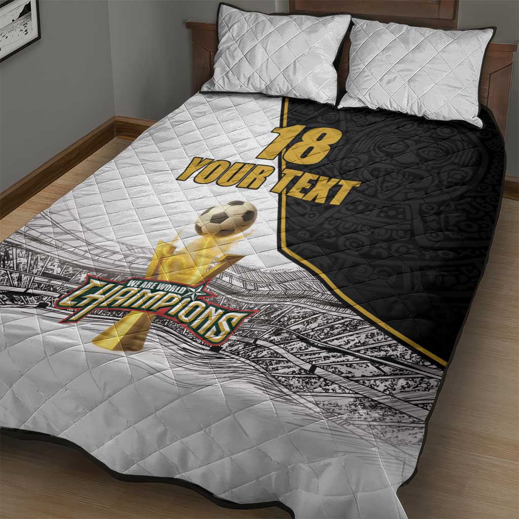 Custom Mexico Football Champion Quilt Bed Set Aztec Pattern - Wonder Print Shop
