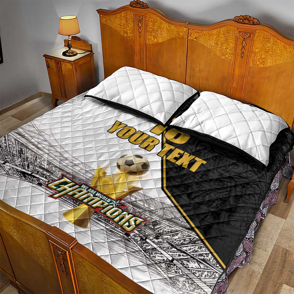 Custom Mexico Football Champion Quilt Bed Set Aztec Pattern - Wonder Print Shop