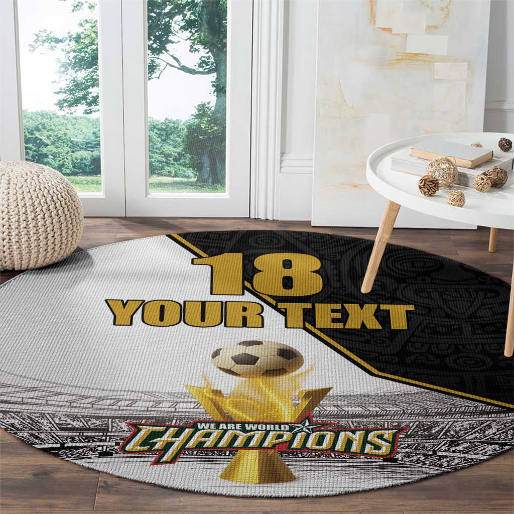 Custom Mexico Football Champion Round Carpet Aztec Pattern - Wonder Print Shop