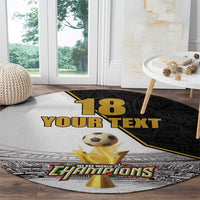 Custom Mexico Football Champion Round Carpet Aztec Pattern - Wonder Print Shop